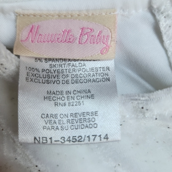 Navy blue ruffle and sparkling white baby dress size 3-6 months by Nauvette Baby - Picture 6 of 6